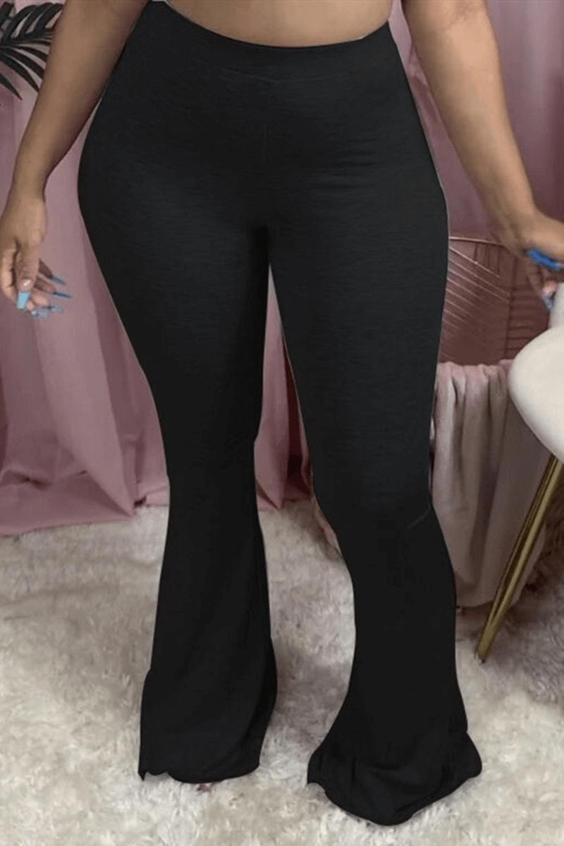 Fashion Casual Solid Color Plus Size Trousers