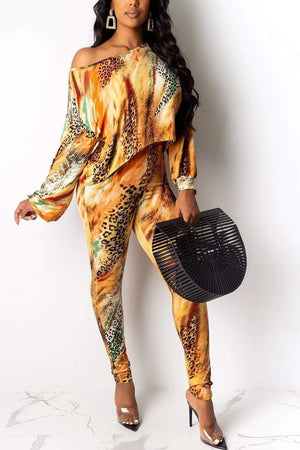 Fashion Loose Multicolor Two Piece Suit