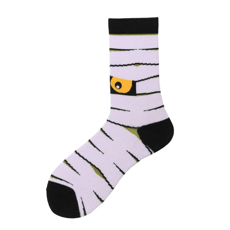 Halloween pumpkin bat printed socks