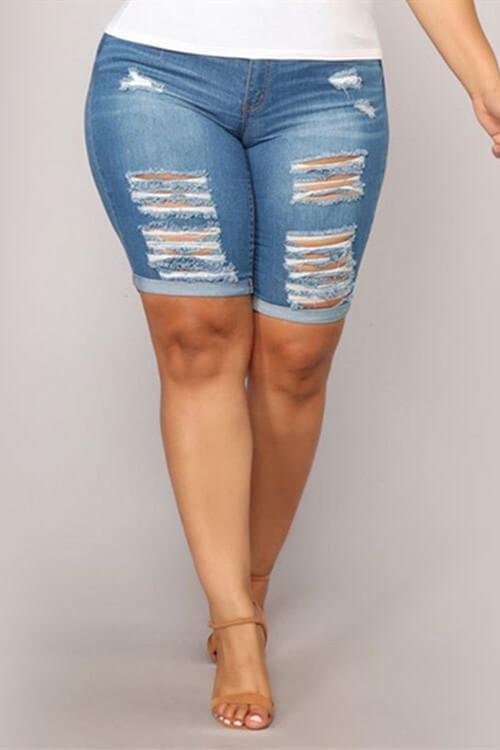 Fashion Casual Plus Size Denim Short