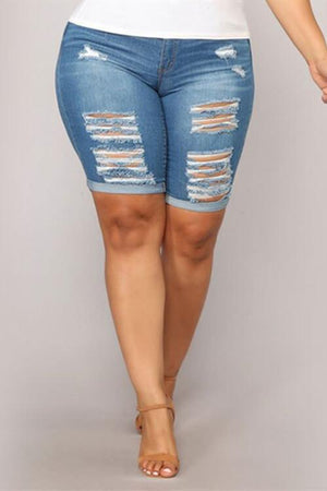 Fashion Casual Plus Size Denim Short