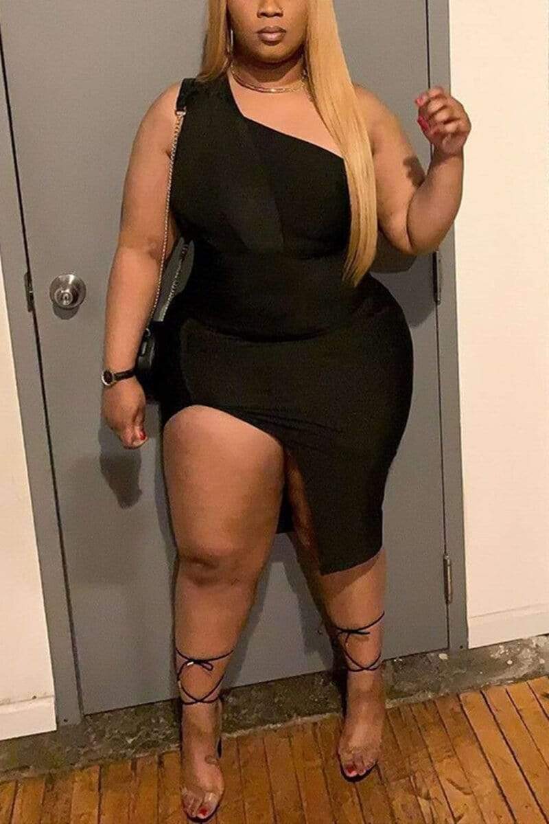 Sexy Plus Size Sleeveless Irregular Dress