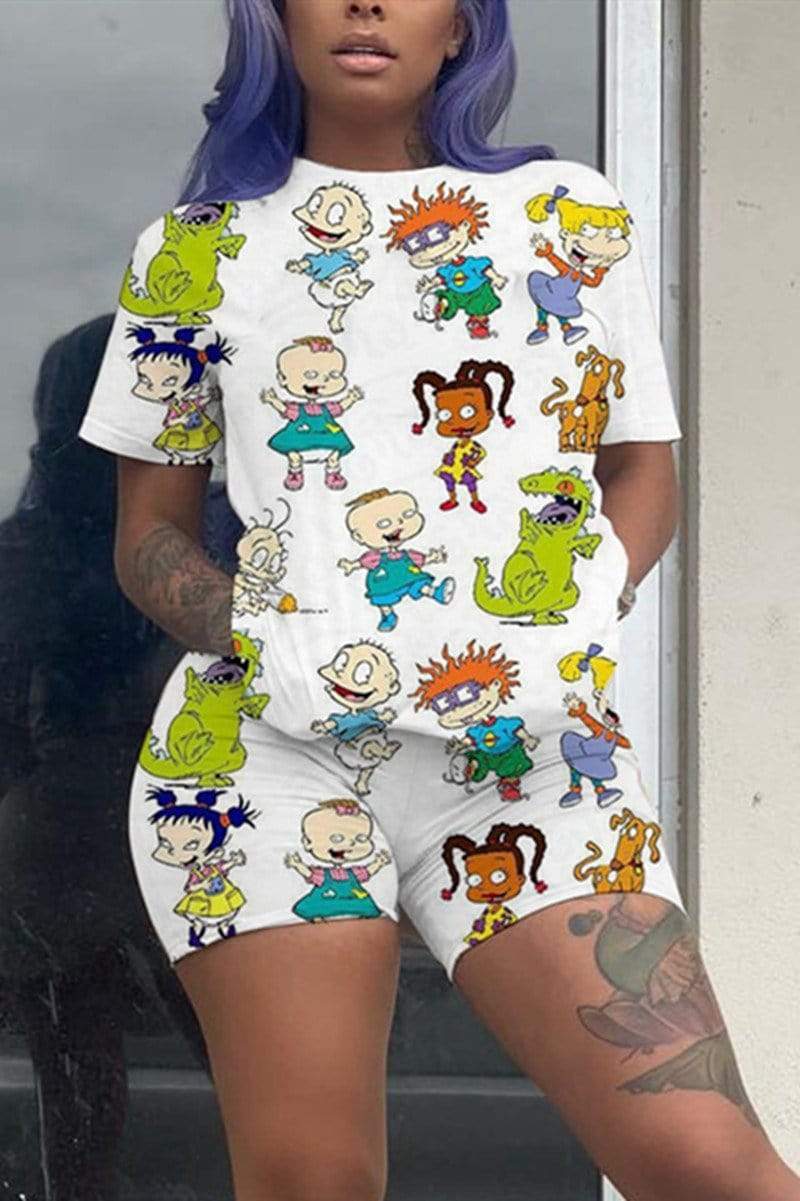 Fashion Casual Cartoon Printed Set