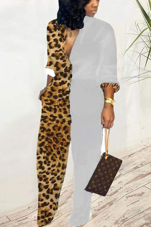 Leopard Straight Pants Set