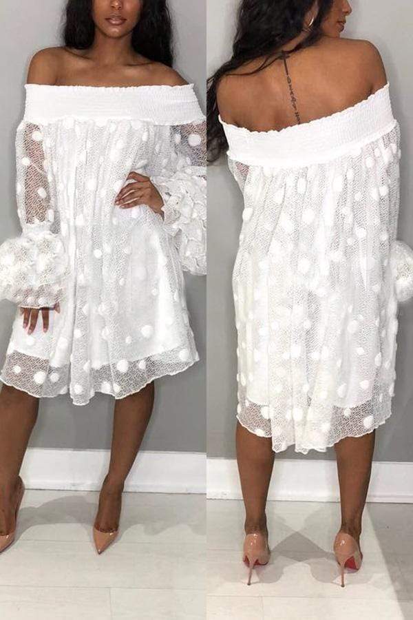 Sexy Mesh Off Shoulder Dress