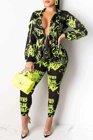 Fashion Letter Print Two-Pieces