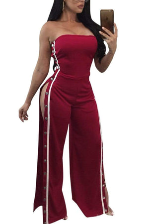 Fashion Sexy  Strapless Wide-Leg Jumpsuit