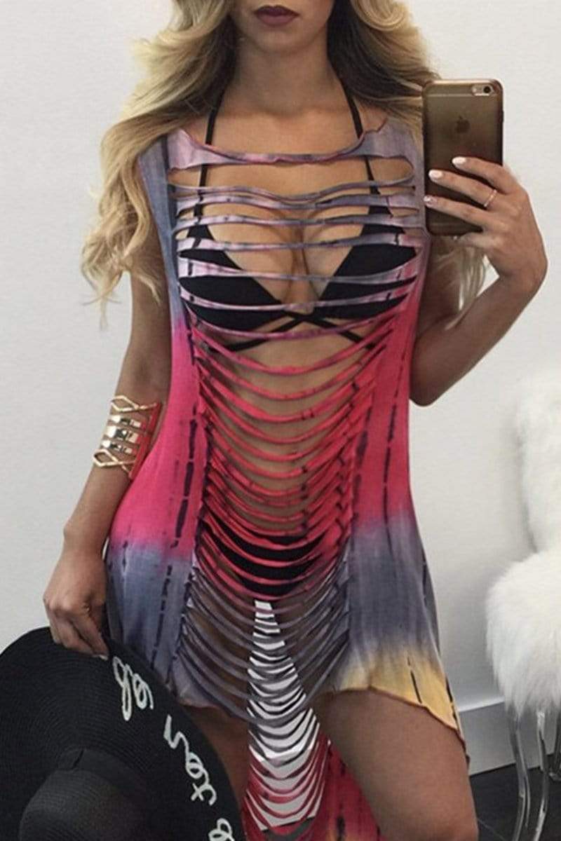 Fashion Sexy Digital Print Sleeveless Dress