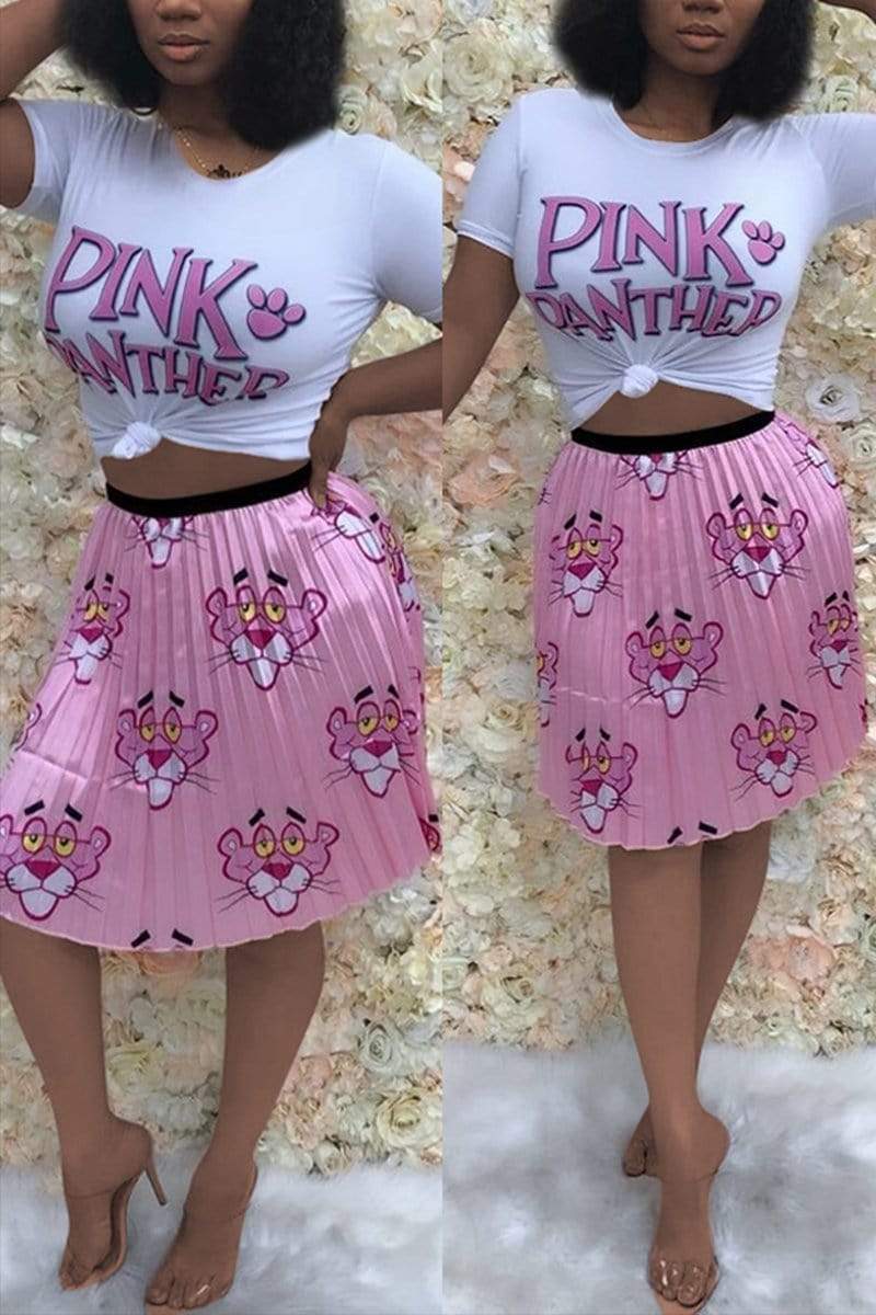 Fashion Sexy Cartoon Printing Skirt Set - VogueRegion