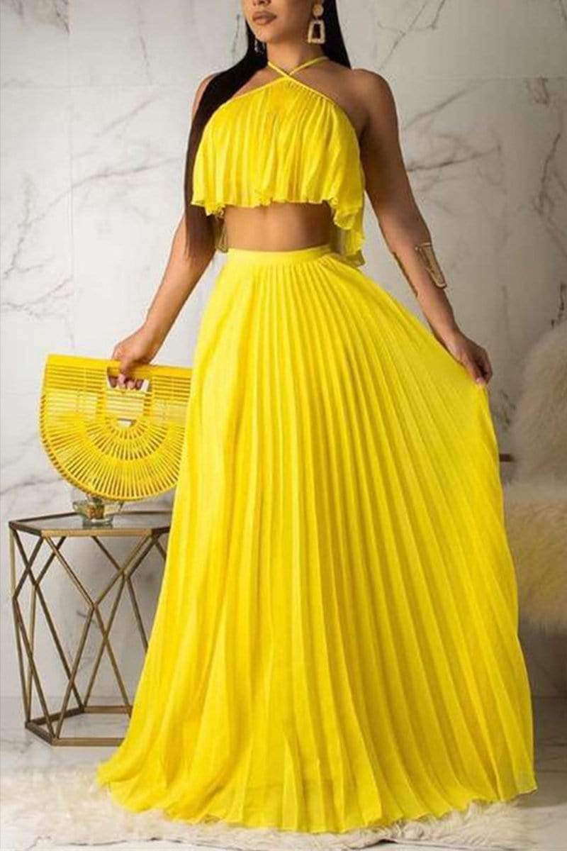 Fashion Sexy Sleeveless Skirts Set - VogueRegion