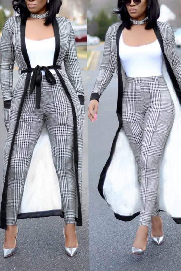 Casual Geometric Printed  Pants Set - VogueRegion
