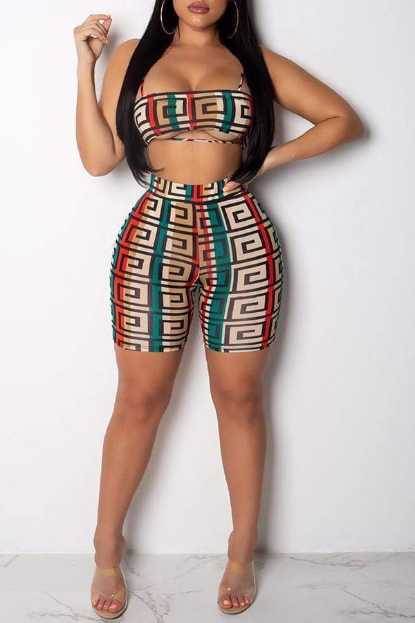 Casual Printed Shorts Set - VogueRegion
