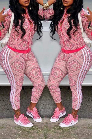 Casual Floral Printed Pants Set - VogueRegion