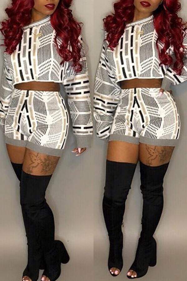 Casual Printed Multicolor Shorts Set - VogueRegion