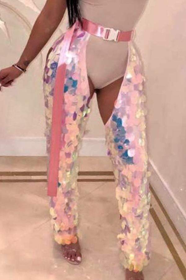 Trendy Sequined Decorative Pants