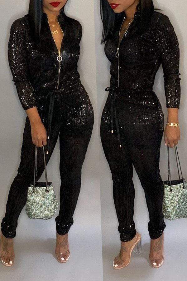 Trendy Zipper Design Jumpsuit