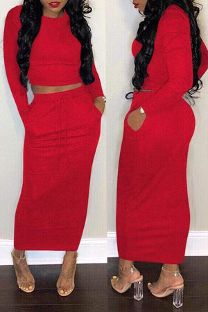 Casual Cotton Skirt Set - VogueRegion