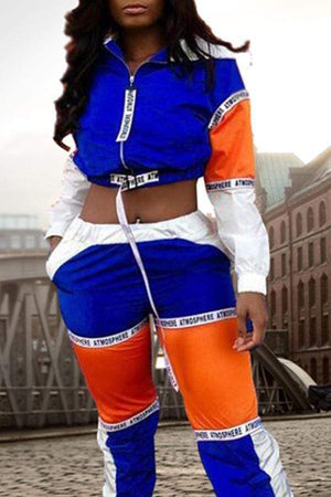 Casual Patchwork Pants Set - VogueRegion