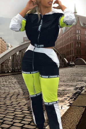 Casual Patchwork Pants Set - VogueRegion
