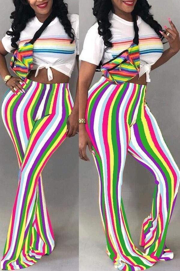 VogueRegion Casual Striped Pants - VogueRegion