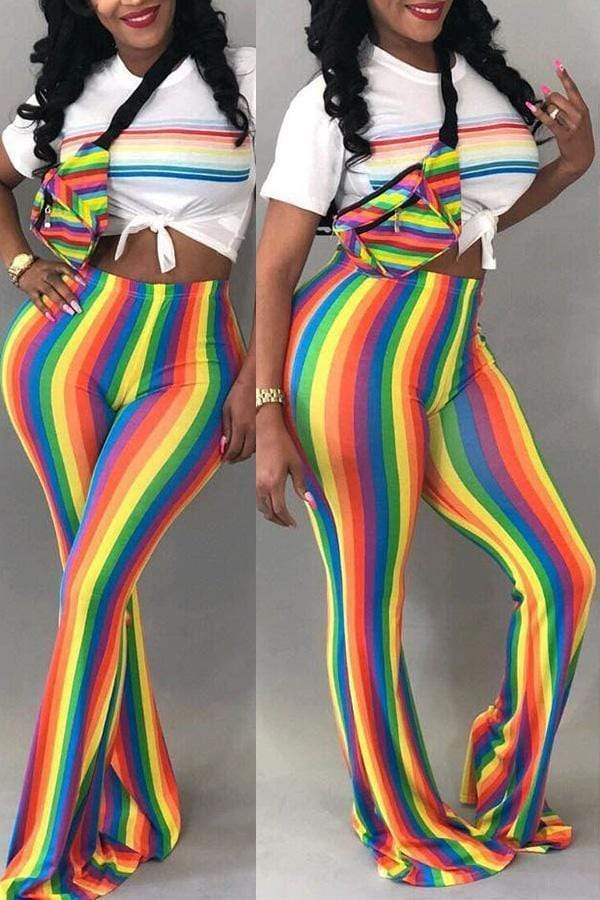 VogueRegion Casual Striped Pants - VogueRegion