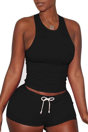 Sportswear Drawstring Shorts Set - VogueRegion