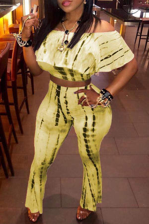 Sweet Dew Shoulder Pants Set - VogueRegion