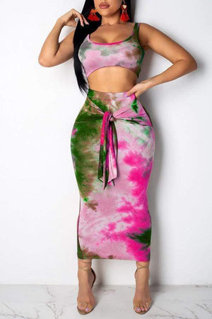 Trendy Knot Design Skirt Set - VogueRegion