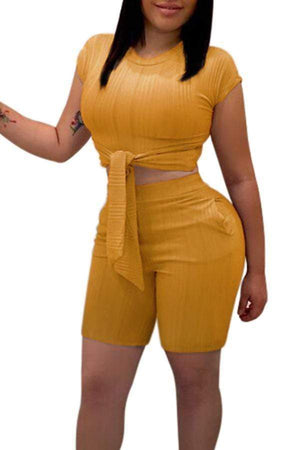 Work Knot Design Shorts Set