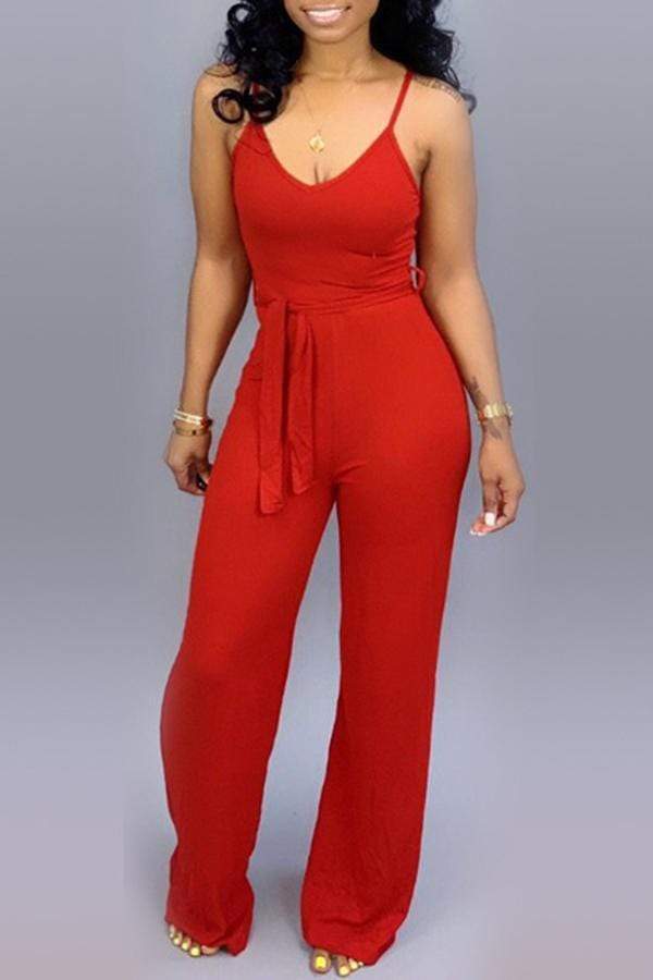 VogueRegion Lace-up Jumpsuit
