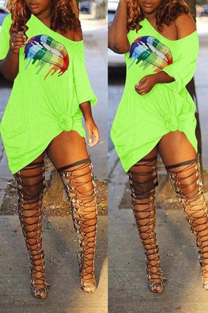 Casual One Shoulder Asymmetrical Dress - VogueRegion