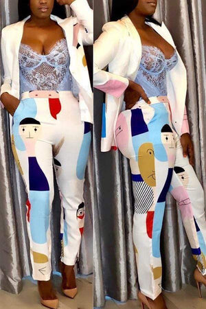 Leisure Printed High Elastic Pants