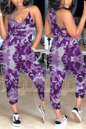 VogueRegion Casual Camouflage Printed Jumpsuit - VogueRegion
