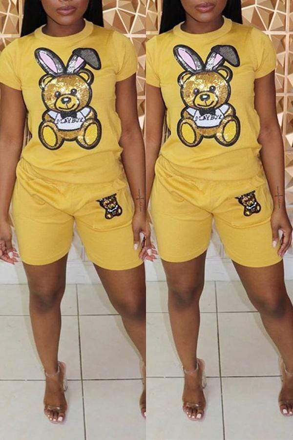 Casual Printed Shorts Set - VogueRegion
