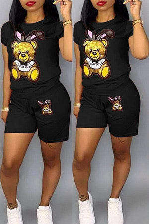 Casual Printed Shorts Set - VogueRegion
