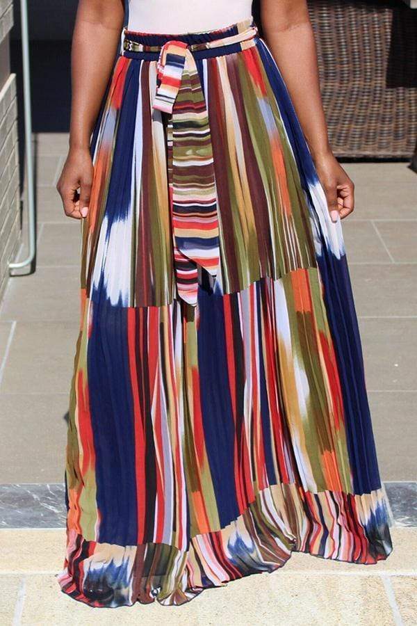 Sweet Printed Floor Length A Line Skirt