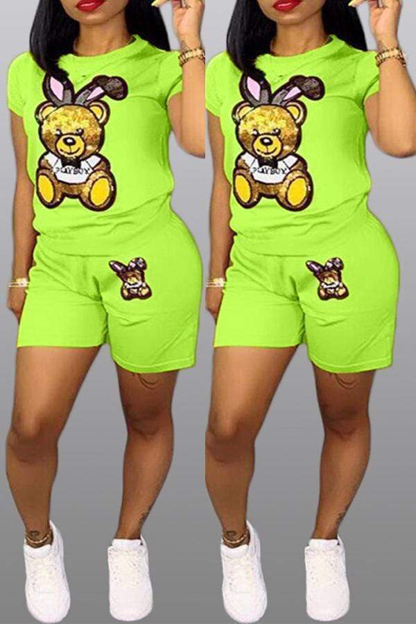 Casual Printed Shorts Set - VogueRegion