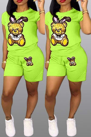 Casual Printed Shorts Set - VogueRegion