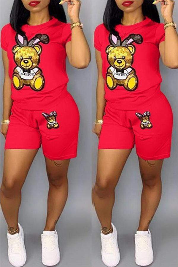Casual Printed Shorts Set - VogueRegion