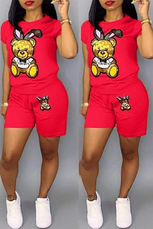 Casual Printed Shorts Set - VogueRegion