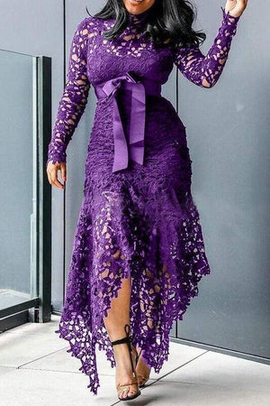 Sexy Lace Hollow Out Plus Size Dress
