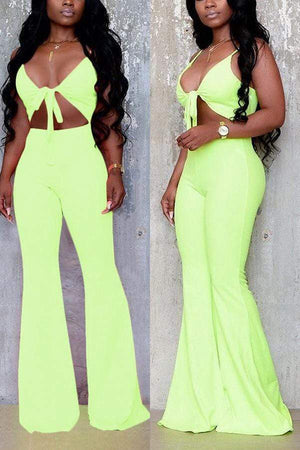 Sexy Cutout Deep-V Strap Jumpsuit