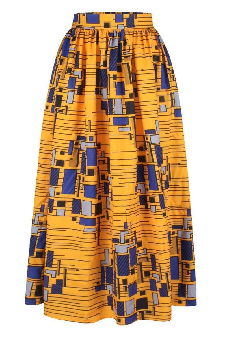 Printed Loose Pleated Skirt