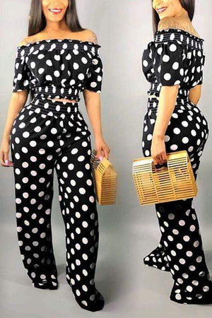 Fashion Dot Printed Pants Set