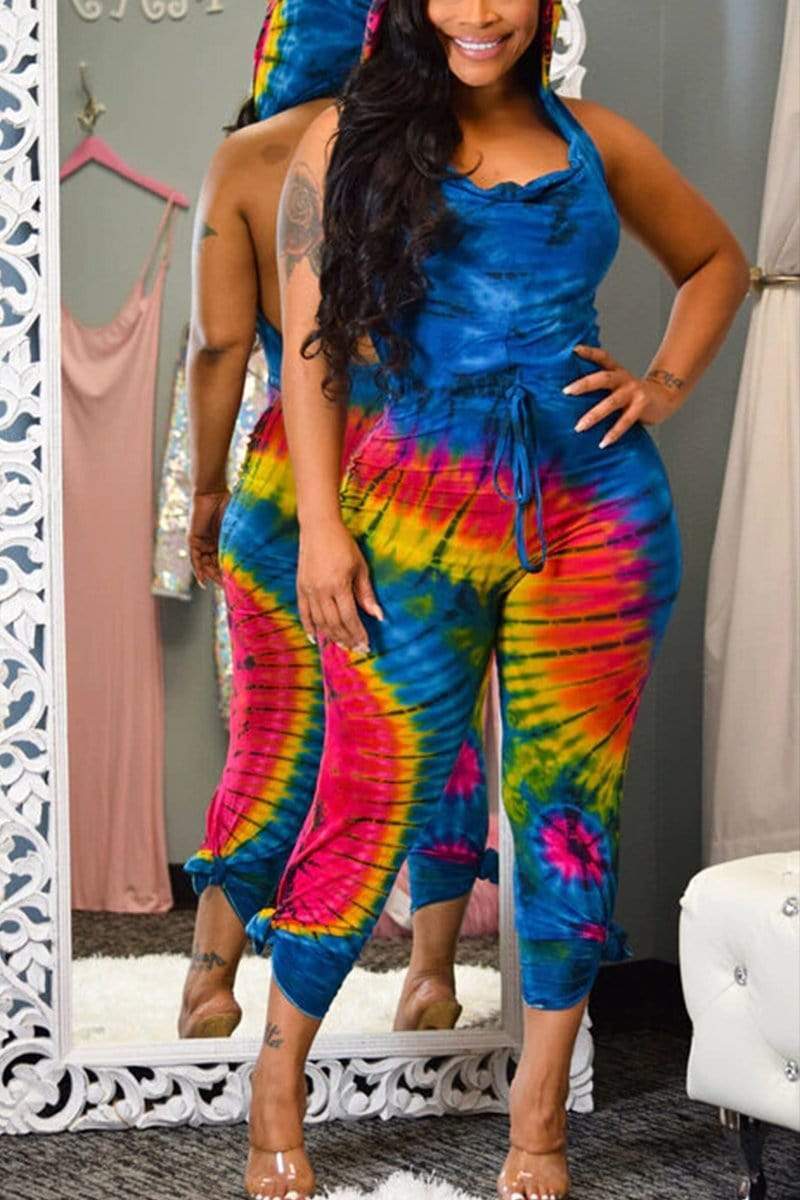 Sexy Positioning Print Jumpsuit