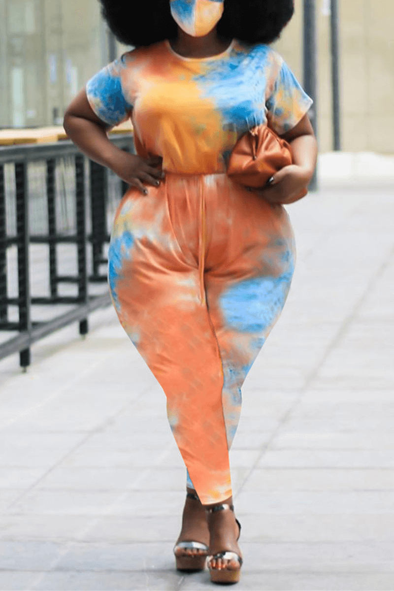 Fashion Casual Street Print Plus Size Jumpsuit