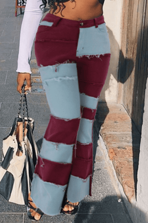 Fashion Patchwork Denim Jeans