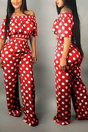 Fashion Dot Printed Pants Set