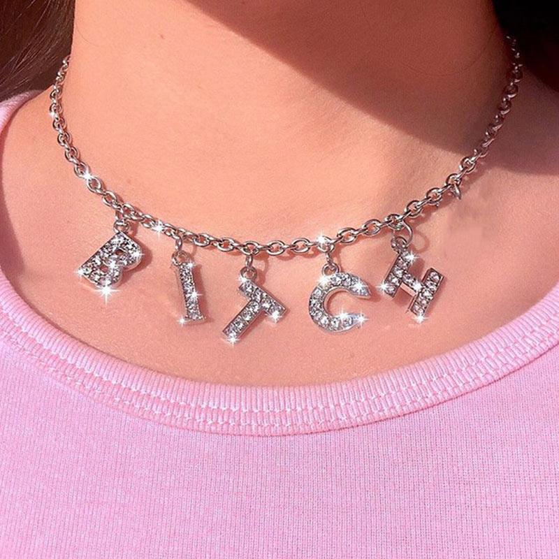 Fashion English Alphabet Pendant Necklace