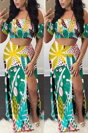 Fashion Sexy Printing Skirt Set